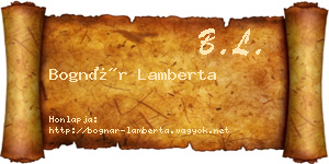 Bognár Lamberta névjegykártya